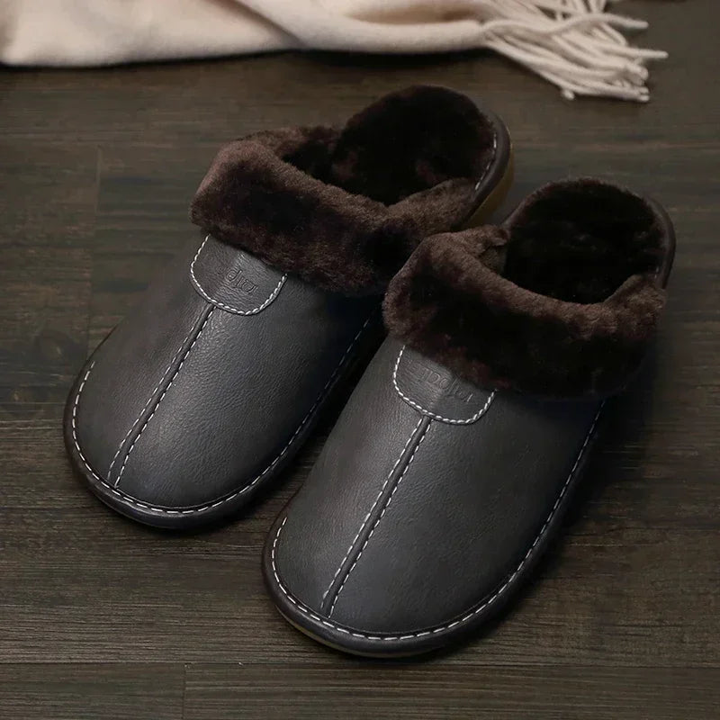 Chausson pour homme en cuir
