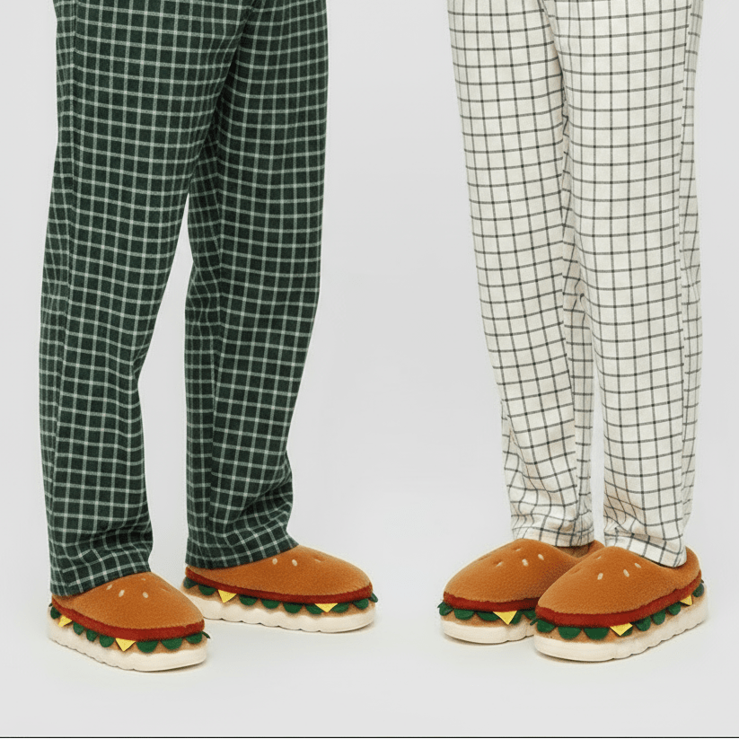 Chaussons femme burger