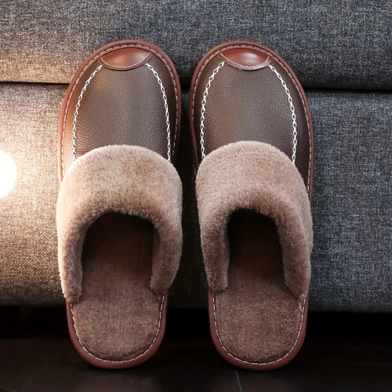 Chausson pour homme en cuir