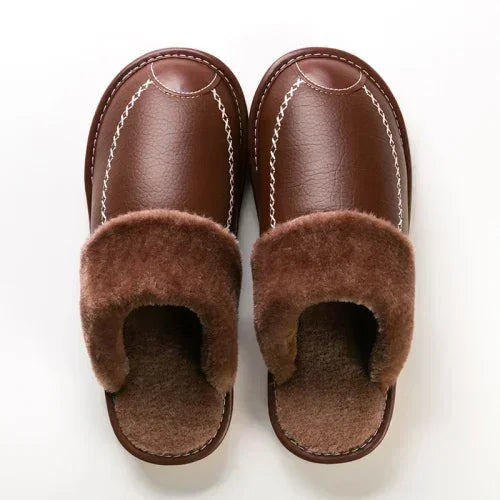 Chausson pour homme en cuir