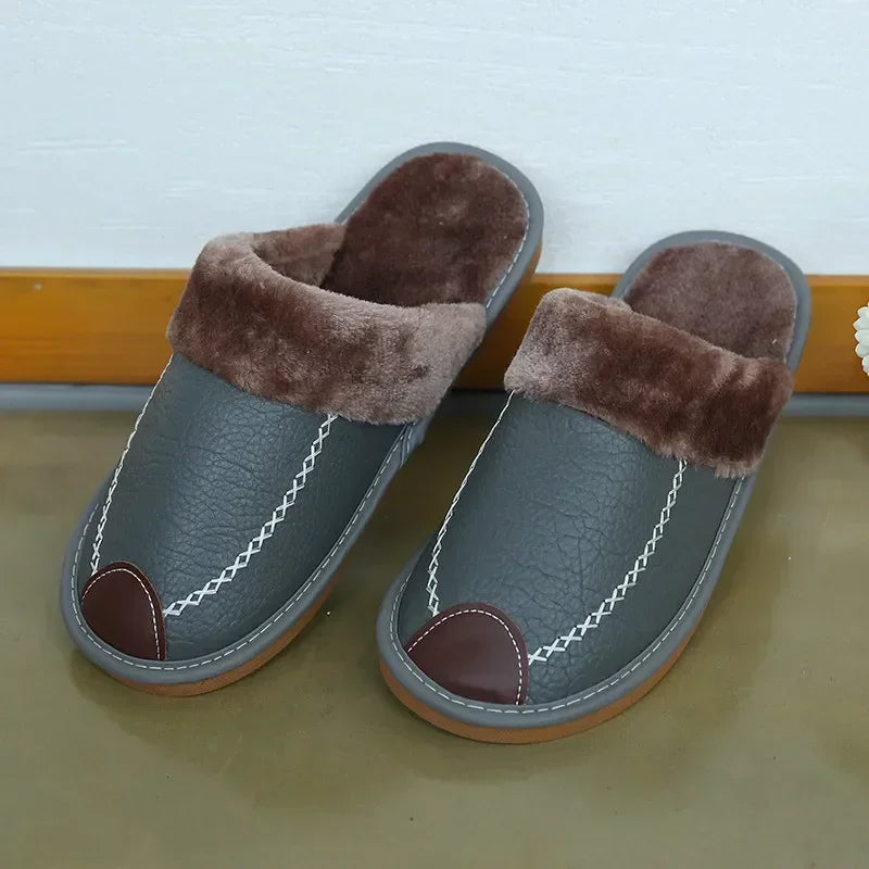 Chausson pour homme en cuir
