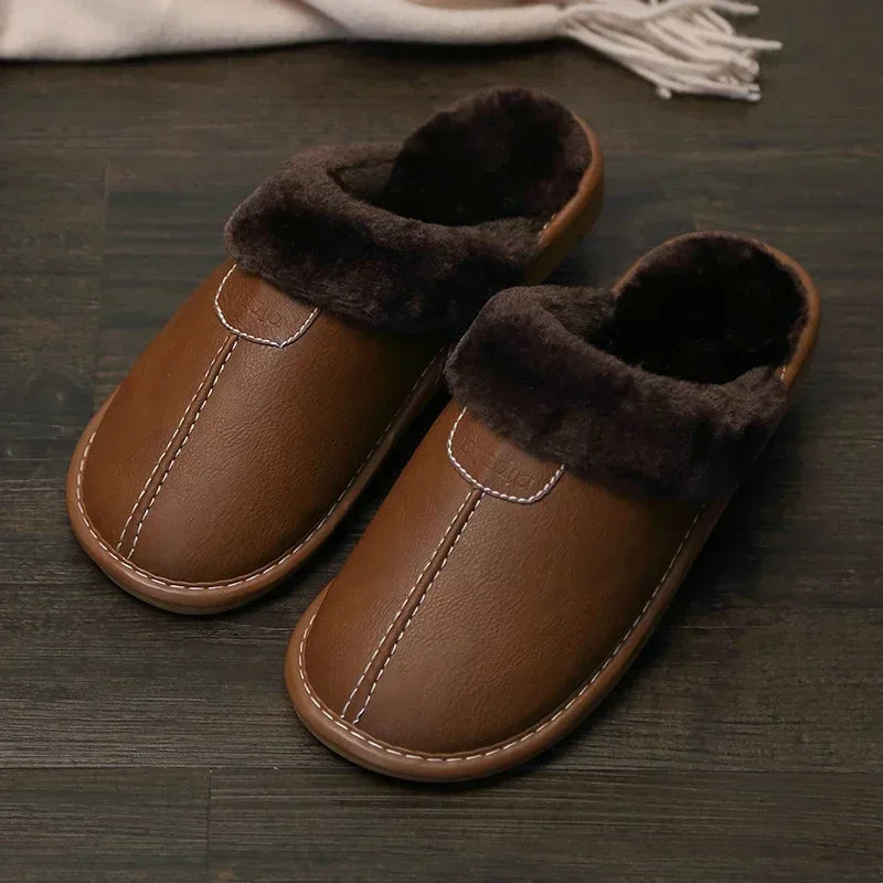 Chausson pour homme en cuir