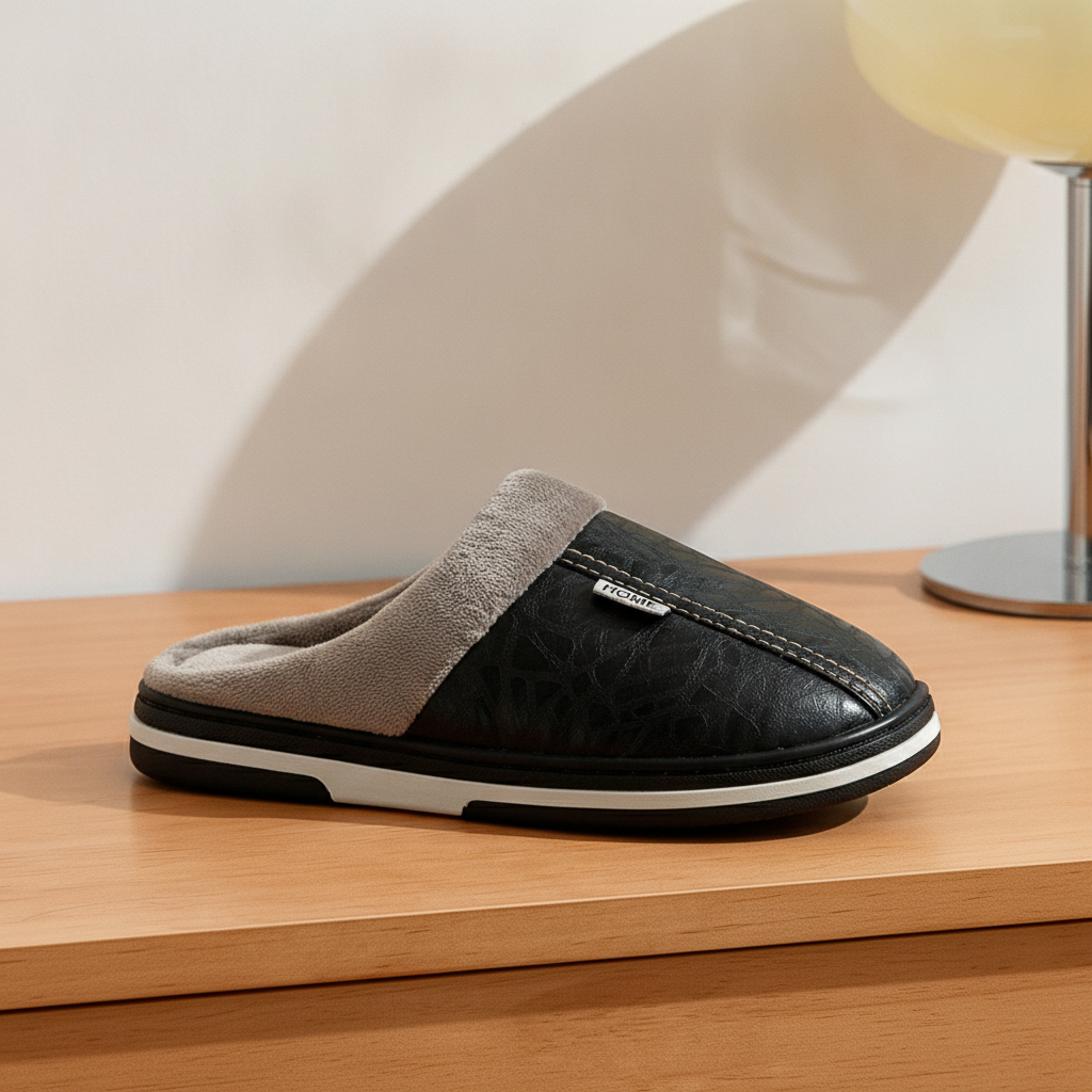 Chausson homme cuir imperméable