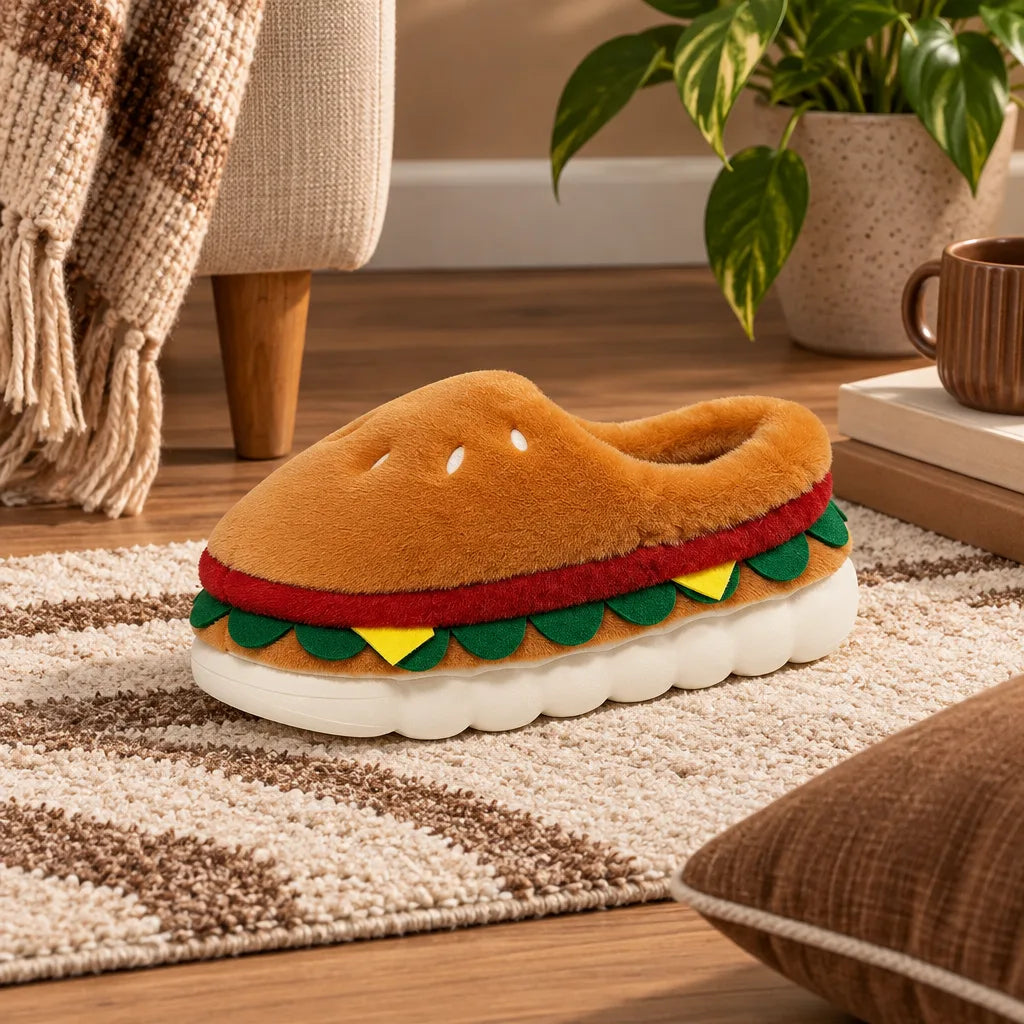 Chaussons femme burger