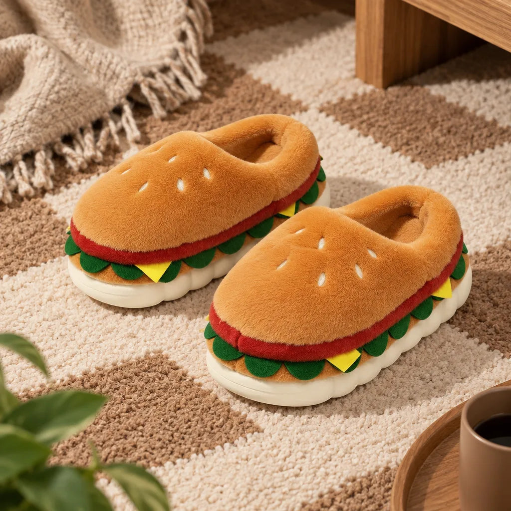 Chaussons femme burger